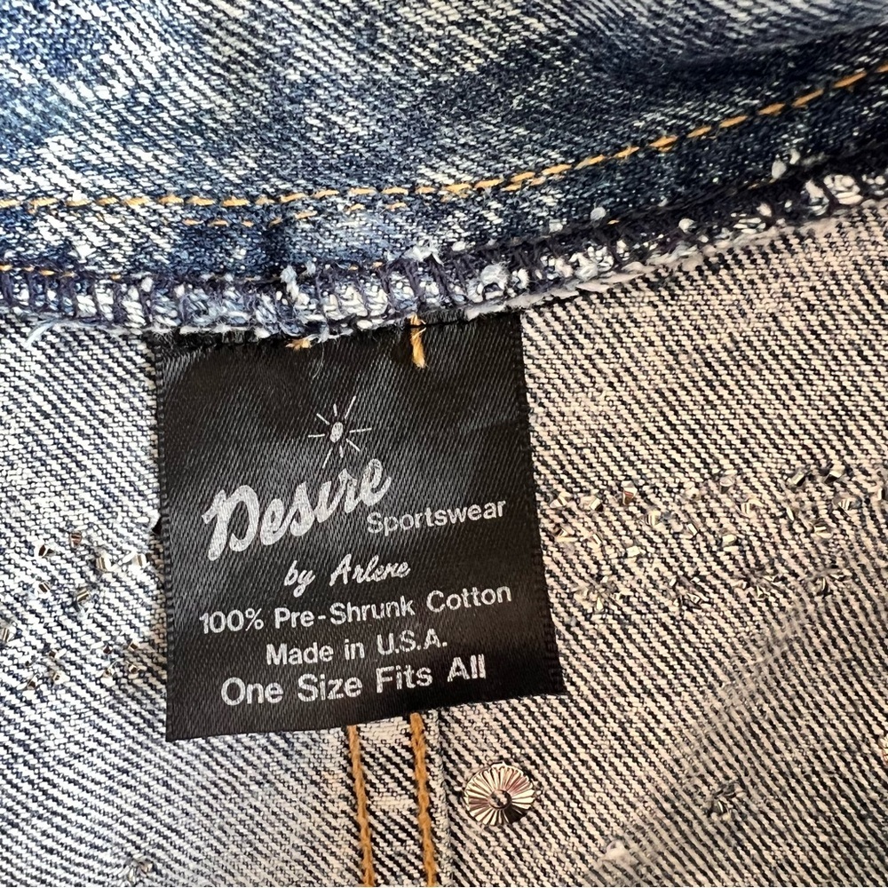 Vintage 80s Acid Washed Denim Studded Jacket Desire By Arlene - Picture 8 of 13